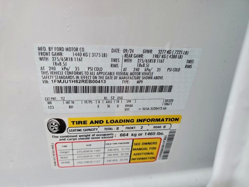 2024 Ford Expedition მანქანა იყიდება აუქციონზე, vin: 1FMJU1H82REB00413, აუქციონის ნომერი: 62328956