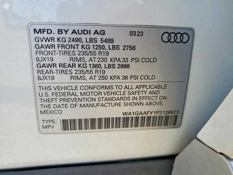 Aukcja sprzedaży 2023 Audi Q5, vin: WA1GAAFY1P2129923, numer aukcji: 59304966