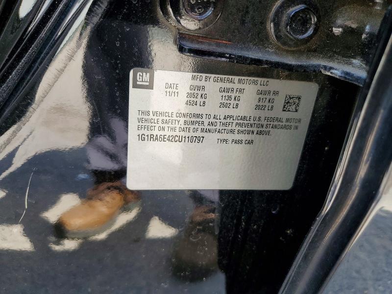 61932596 :رقم المزاد ، 1G1RA6E42CU110797 vin ، 2012 Chevrolet Volt مزاد بيع