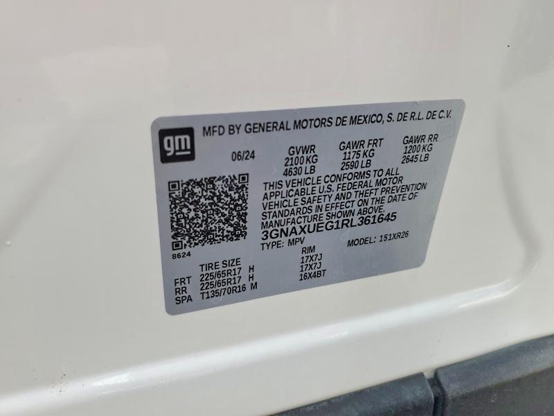 Продажа на аукционе авто 2024 Chevrolet Equinox, vin: 3GNAXUEG1RL361645, номер лота: 62027436