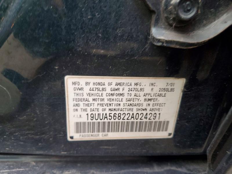 Aukcja sprzedaży 2002 Acura 3.2tl, vin: 19UUA56822A024291, numer aukcji: 59724176