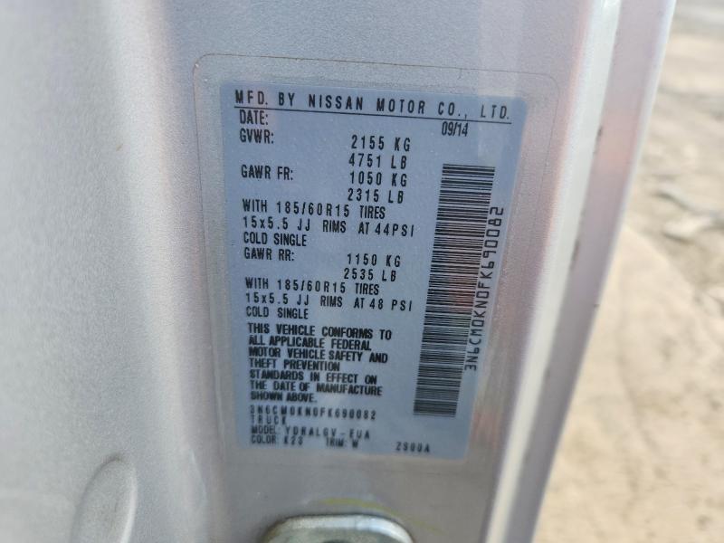 Продажа на аукционе авто 2015 Nissan Nv200, vin: 3N6CM0KN0FK690082, номер лота: 62238986