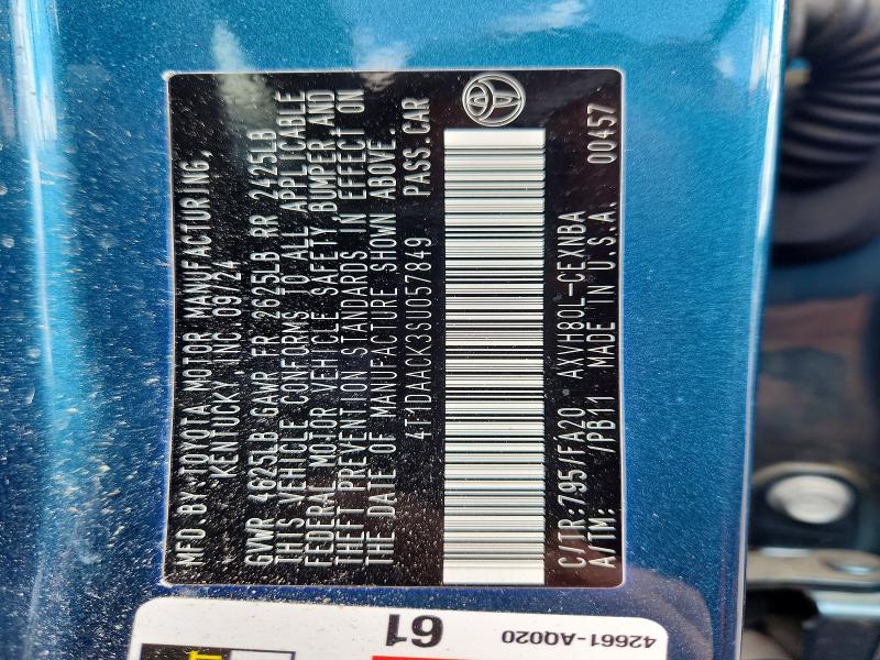 Aukcja sprzedaży 2025 Toyota Camry, vin: 4T1DAACK3SU057849, numer aukcji: 62858396