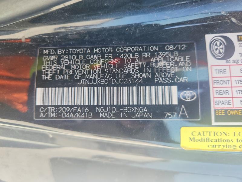 Aukcja sprzedaży 2013 Scion Iq, vin: JTNJJXB01DJ023144, numer aukcji: 61931366