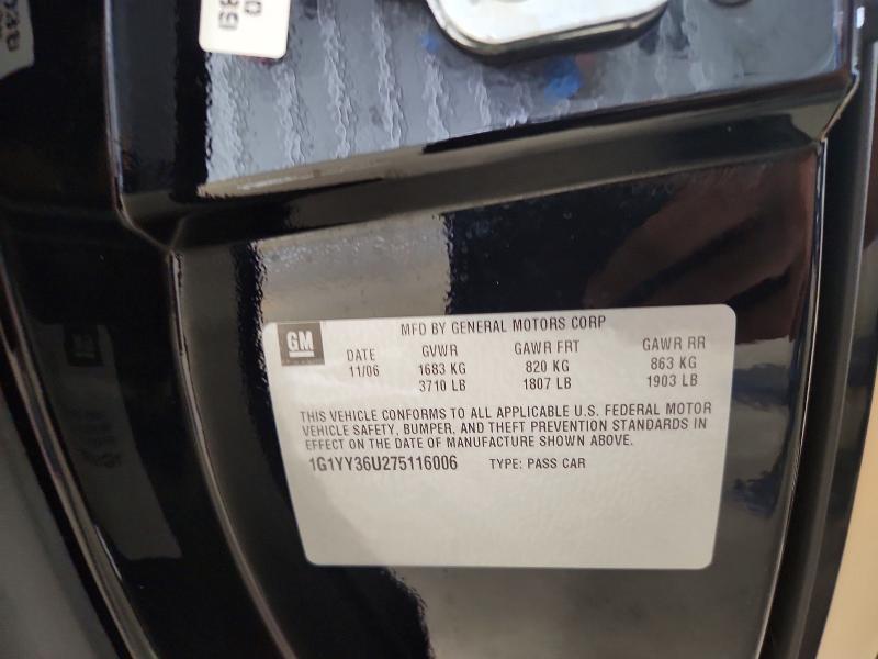 2007 Chevrolet Corvette მანქანა იყიდება აუქციონზე, vin: 1G1YY36U275116006, აუქციონის ნომერი: 61318346