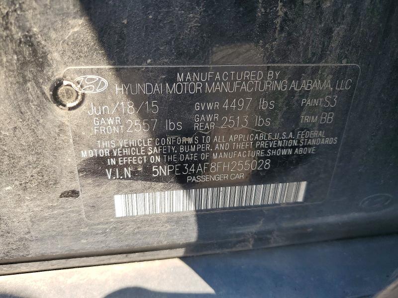 60877486 :رقم المزاد ، 5NPE34AF8FH255028 vin ، 2015 Hyundai Sonata مزاد بيع