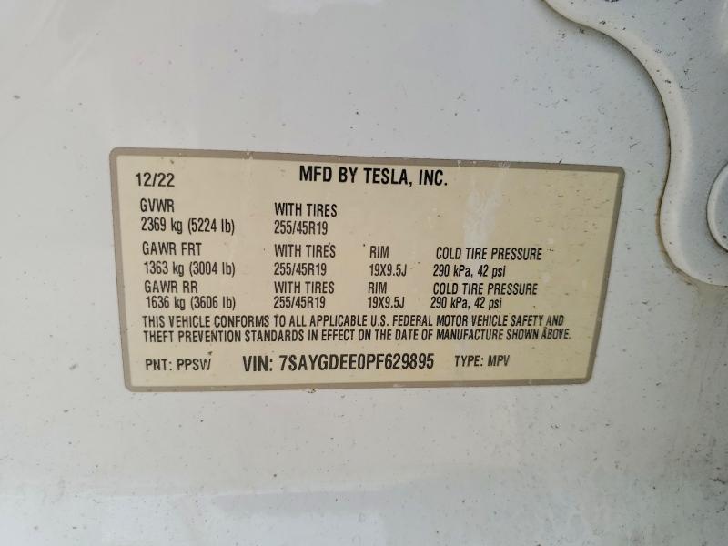 Aukcja sprzedaży 2023 Tesla Model Y, vin: 7SAYGDEE0PF629895, numer aukcji: 62929176