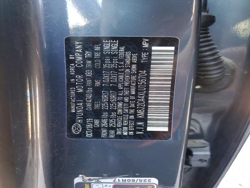 62208816 :رقم المزاد ، KM8J2CA4XLU156704 vin ، 2020 Hyundai Tucson مزاد بيع