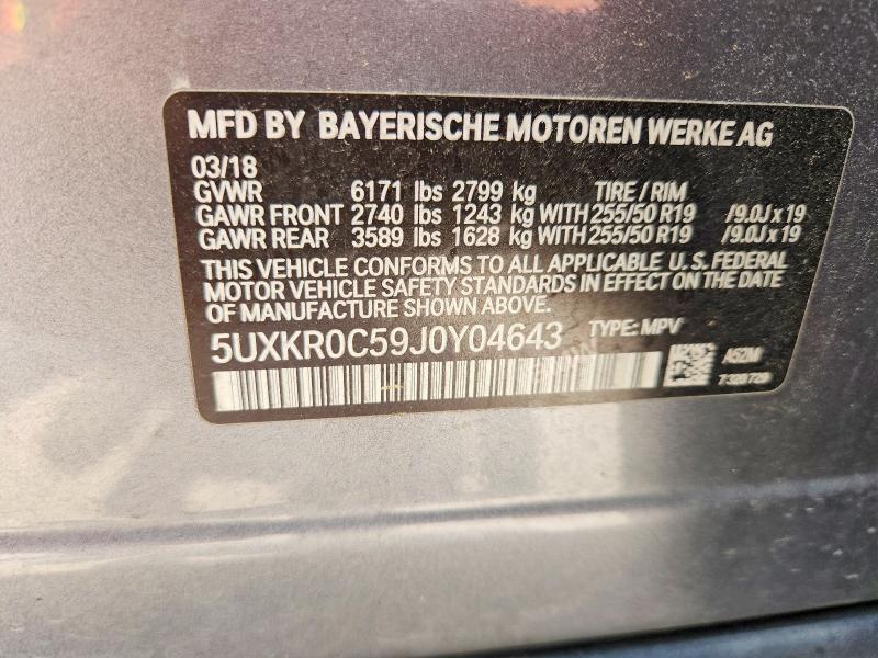 Aukcja sprzedaży 2018 Bmw X5, vin: 5UXKR0C59J0Y04643, numer aukcji: 62002026