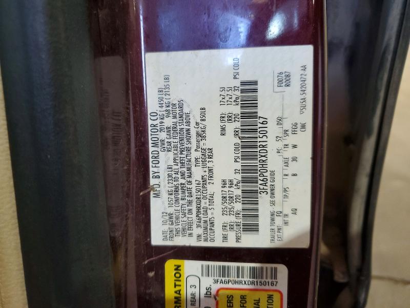 Aukcja sprzedaży 2013 Ford Fusion, vin: 3FA6P0HRXDR150167, numer aukcji: 59338946
