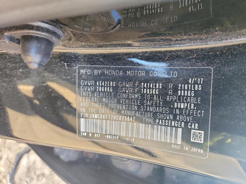 60176556 :رقم المزاد ، JHMCR6F72HC023847 vin ، 2017 Honda Accord مزاد بيع