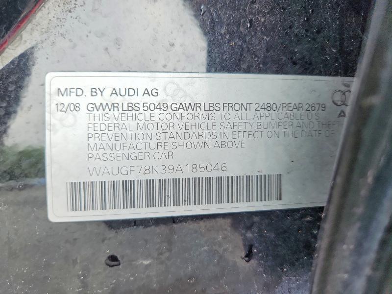 Продажа на аукционе авто 2009 Audi A4, vin: WAUGF78K39A185046, номер лота: 62826576