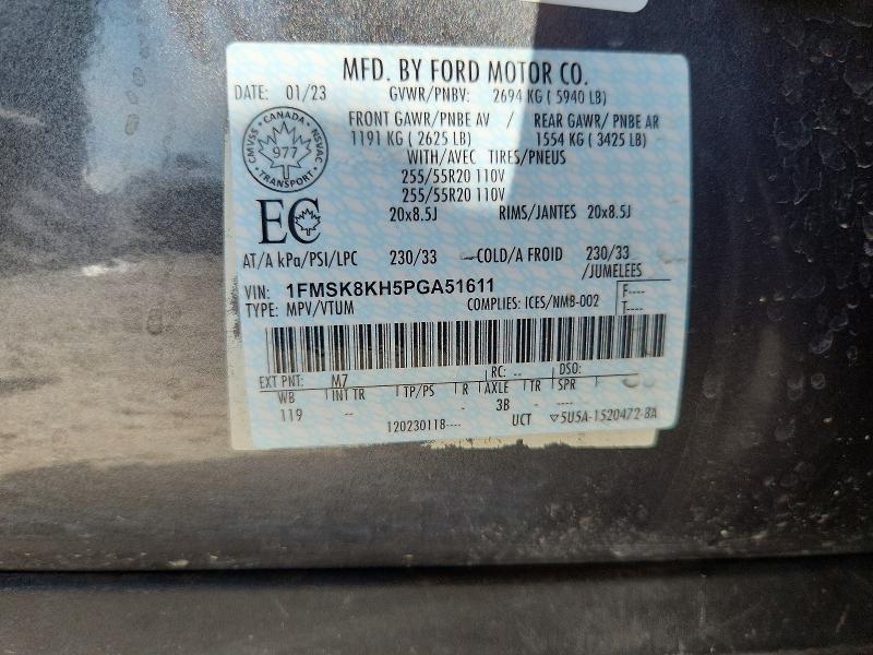 Aukcja sprzedaży 2023 Ford Explorer, vin: 1FMSK8KH5PGA51611, numer aukcji: 60699236