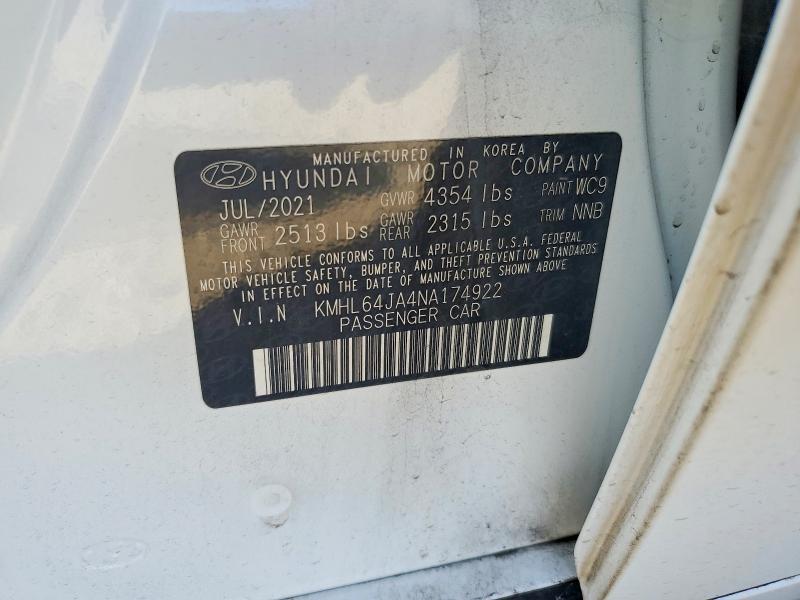 Aukcja sprzedaży 2022 Hyundai Sonata, vin: KMHL64JA4NA174922, numer aukcji: 60699876