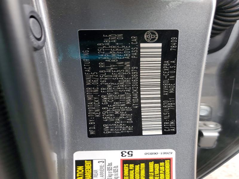 2025 Toyota Camry მანქანა იყიდება აუქციონზე, vin: 4T1DAACK2SU626979, აუქციონის ნომერი: 61663686