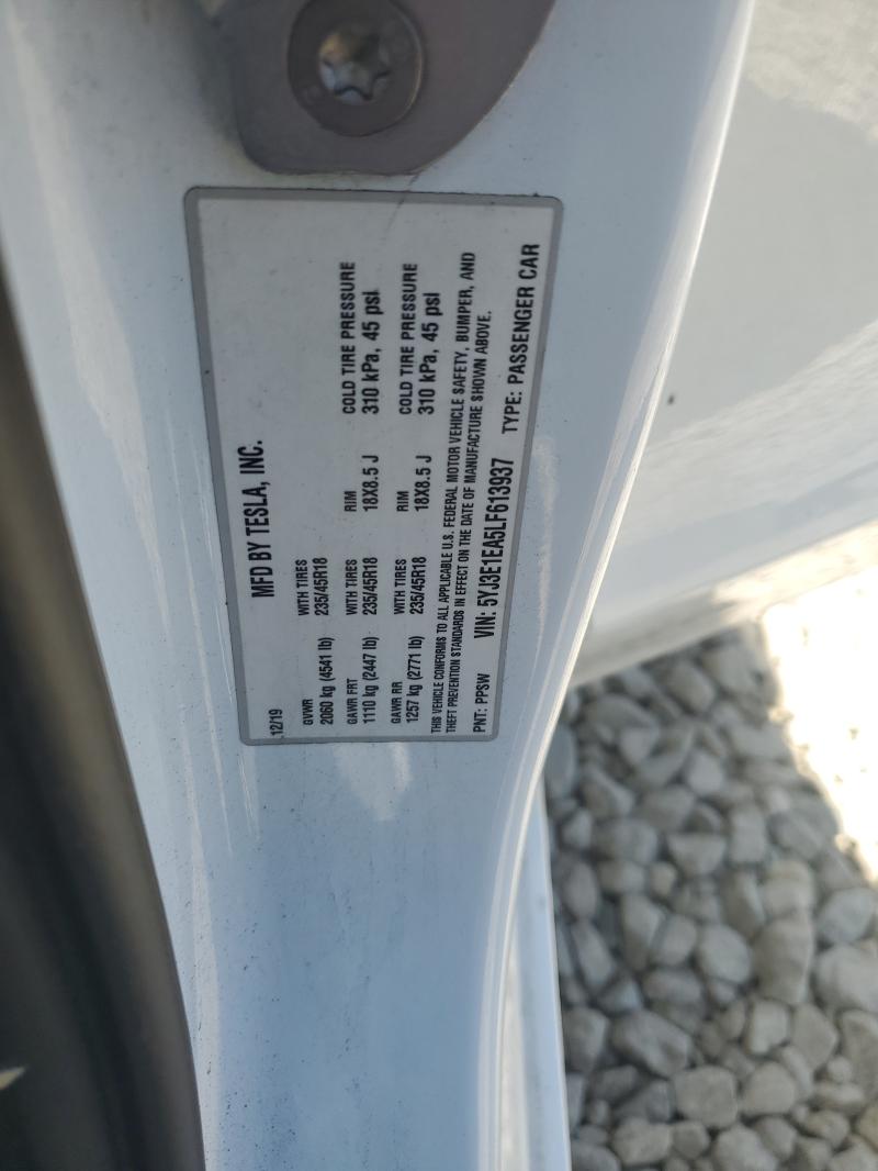 Продаж на аукціоні авто 2020 Tesla Model 3, vin: 5YJ3E1EA5LF613937, номер лоту: 60239026