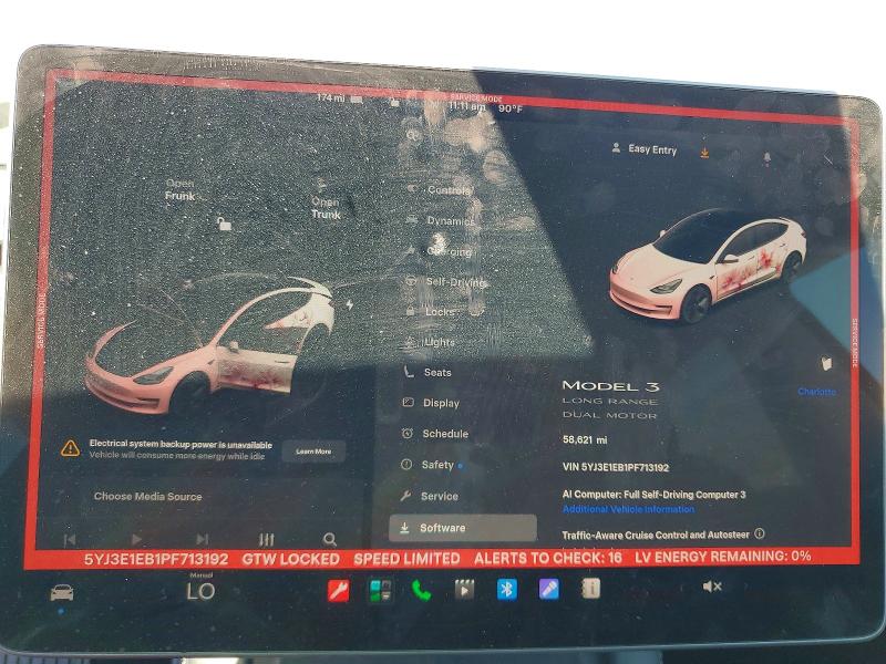 59195646 :رقم المزاد ، 5YJ3E1EB1PF713192 vin ، 2023 Tesla Model 3 مزاد بيع