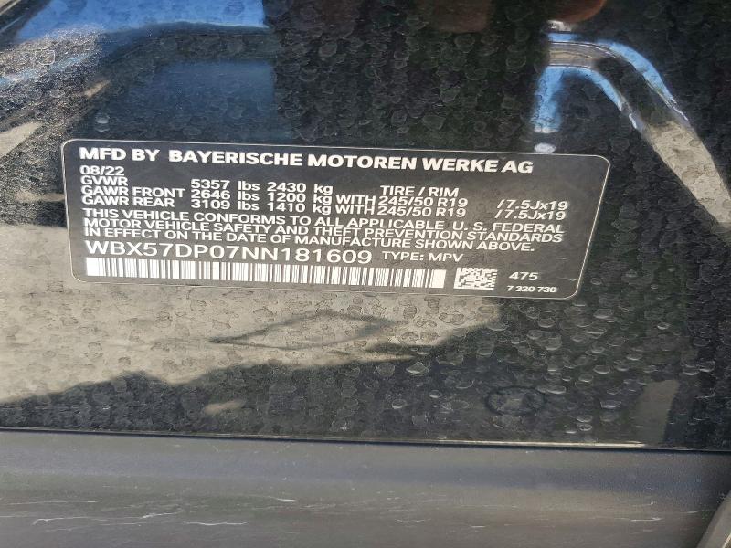 Продажа на аукционе авто 2022 Bmw X3, vin: WBX57DP07NN181609, номер лота: 59395336