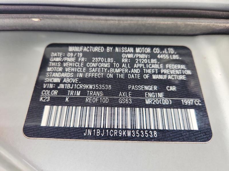Aukcja sprzedaży 2019 Nissan Rogue Sport, vin: JN1BJ1CR9KW353538, numer aukcji: 60623786