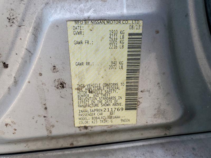 Aukcja sprzedaży 2014 Nissan Altima, vin: 1N4AL3AP9EN211769, numer aukcji: 60851566