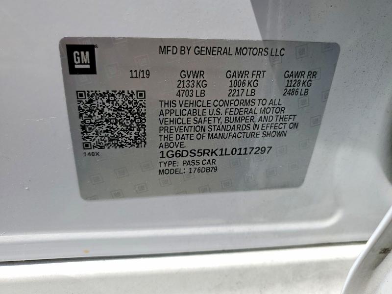 60213806 :رقم المزاد ، 1G6DS5RK1L0117297 vin ، 2020 Cadillac Ct5 مزاد بيع