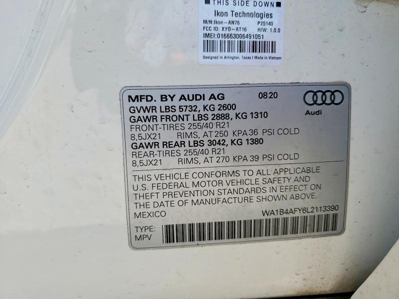 Aukcja sprzedaży 2020 Audi Sq5, vin: WA1B4AFY6L2113390, numer aukcji: 60136296