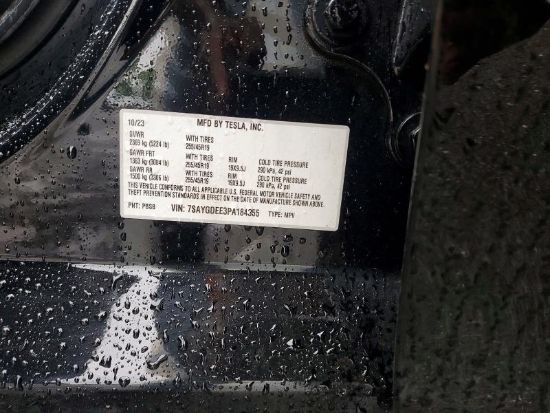62594196 :رقم المزاد ، 7SAYGDEE3PA184355 vin ، 2023 Tesla Model Y مزاد بيع