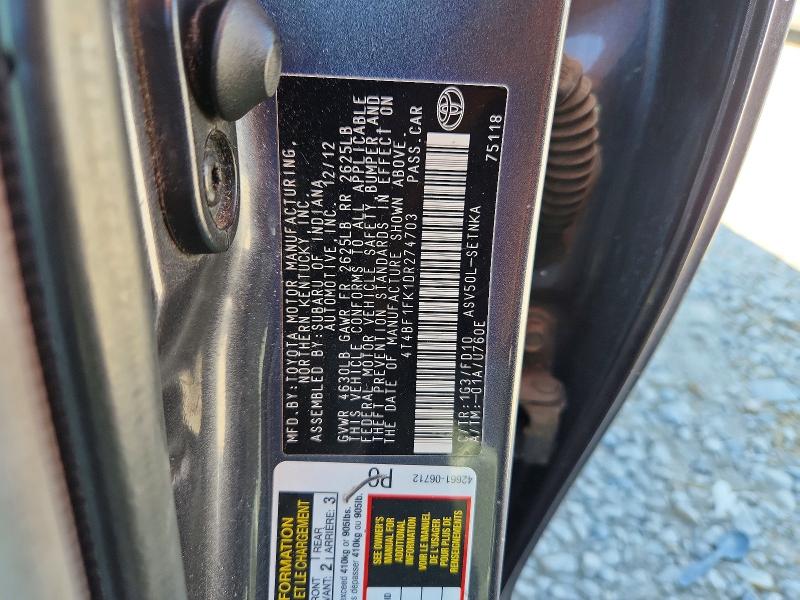 Продаж на аукціоні авто 2013 Toyota Camry, vin: 4T4BF1FK1DR274703, номер лоту: 62464956