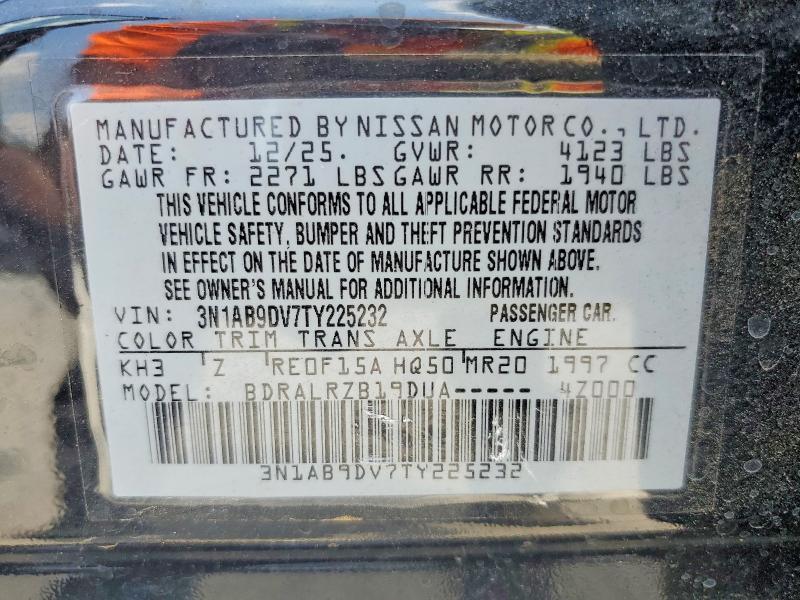 2026 Nissan Sentra მანქანა იყიდება აუქციონზე, vin: 3N1AB9DV7TY225232, აუქციონის ნომერი: 59889516