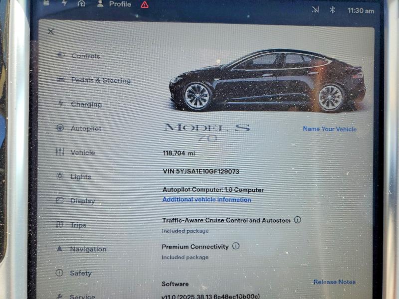 Продажа на аукционе авто 2016 Tesla Model S, vin: 5YJSA1E10GF129073, номер лота: 60692916