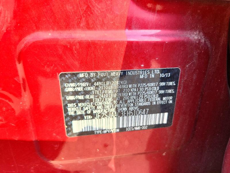 59720736 :رقم المزاد ، JF2SJAAC3EH510647 vin ، 2014 Subaru Forester مزاد بيع