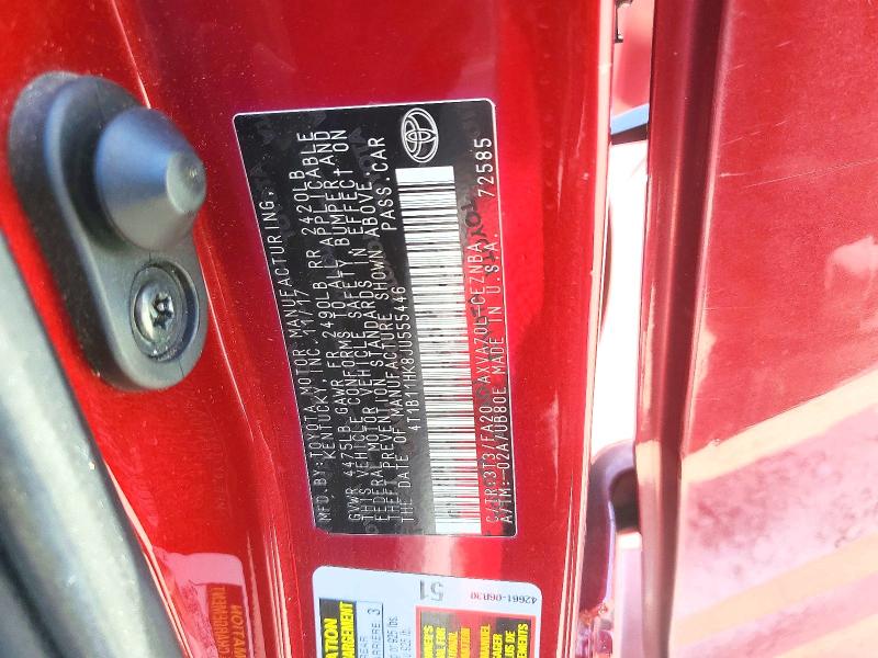 Aukcja sprzedaży 2018 Toyota Camry, vin: 4T1B11HK8JU555446, numer aukcji: 61217876