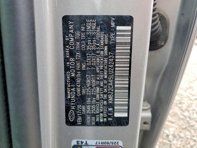 Продаж на аукціоні авто 2020 Hyundai Tucson, vin: KM8J2CA45LU242437, номер лоту: 61322596