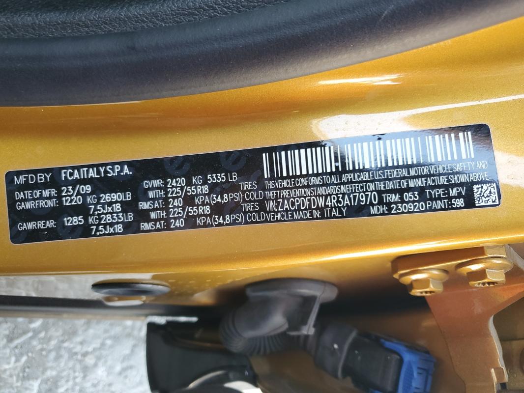 61203686 :رقم المزاد ، ZACPDFDW4R3A17970 vin ، 2024 Dodge Hornet مزاد بيع