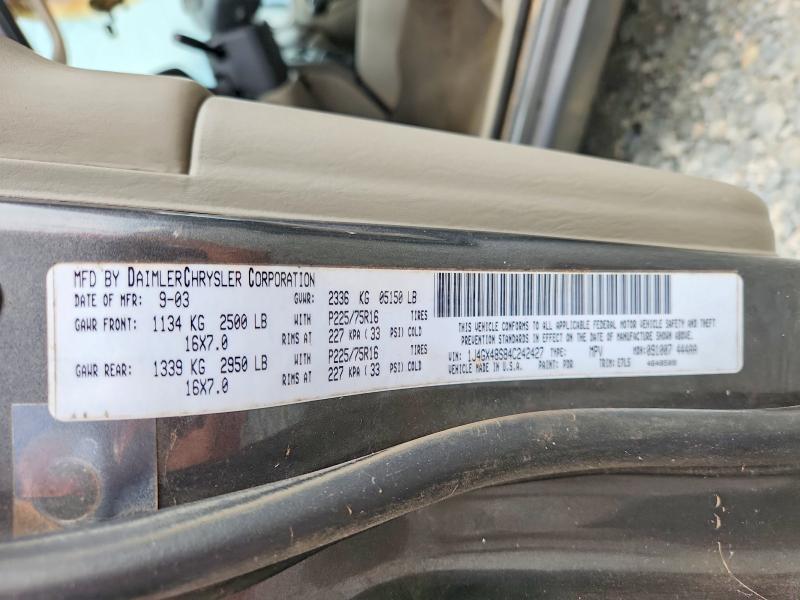 Продаж на аукціоні авто 2004 Jeep Grand Cherokee, vin: 1J4GX48S84C242427, номер лоту: 63293966