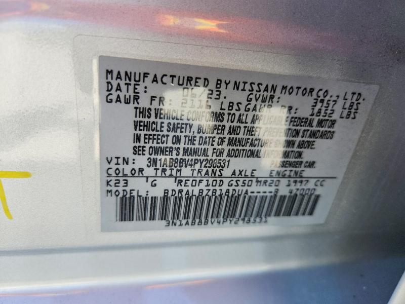 Продажа на аукционе авто 2023 Nissan Sentra, vin: 3N1AB8BV4PY298531, номер лота: 59332456