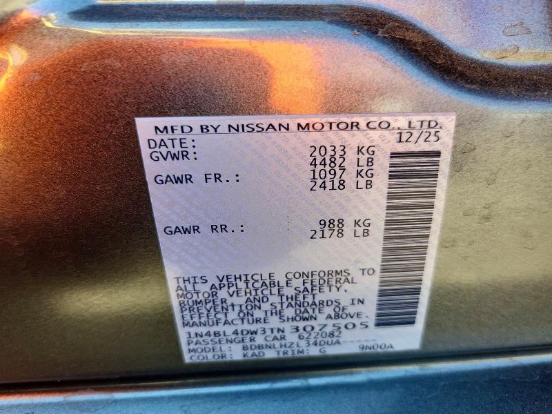 2026 Nissan Altima მანქანა იყიდება აუქციონზე, vin: 1N4BL4DW3TN307505, აუქციონის ნომერი: 63490496