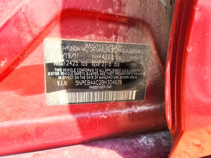 62867436 :رقم المزاد ، 5NPEB4AC2BH304629 vin ، 2011 Hyundai Sonata مزاد بيع