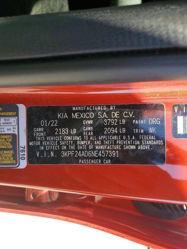 Продаж на аукціоні авто 2022 Kia Forte, vin: 3KPF24AD6NE457391, номер лоту: 60960926