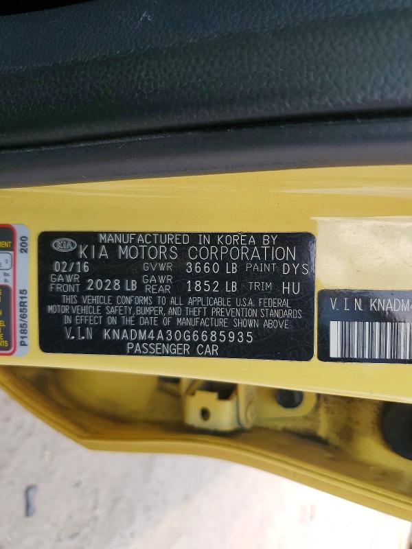 Продажа на аукционе авто 2016 Kia Rio, vin: KNADM4A30G6685935, номер лота: 63332036