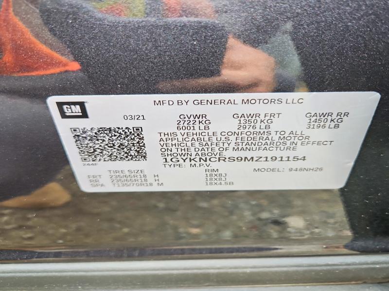 Aukcja sprzedaży 2021 Cadillac Xt5, vin: 1GYKNCRS9MZ191154, numer aukcji: 62155536