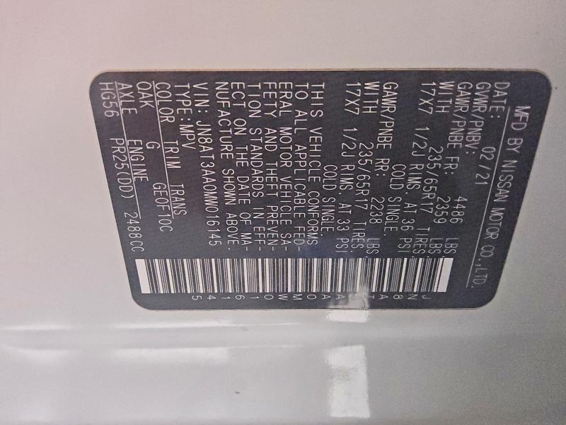 Продажа на аукционе авто 2021 Nissan Rogue, vin: JN8AT3AA0MW016145, номер лота: 61179496
