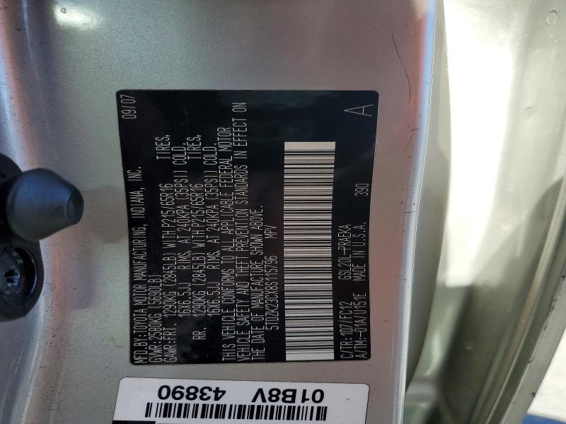 2008 Toyota Sienna მანქანა იყიდება აუქციონზე, vin: 5TDZK23CX8S115796, აუქციონის ნომერი: 60523886