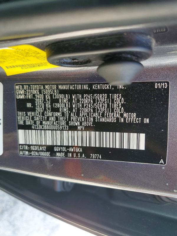 Продажа на аукционе авто 2013 Toyota Venza, vin: 4T3ZK3BB0DU059133, номер лота: 61125036