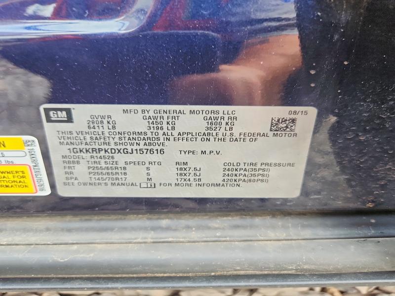 Aukcja sprzedaży 2016 Gmc Acadia, vin: 1GKKRPKDXGJ157616, numer aukcji: 62601736