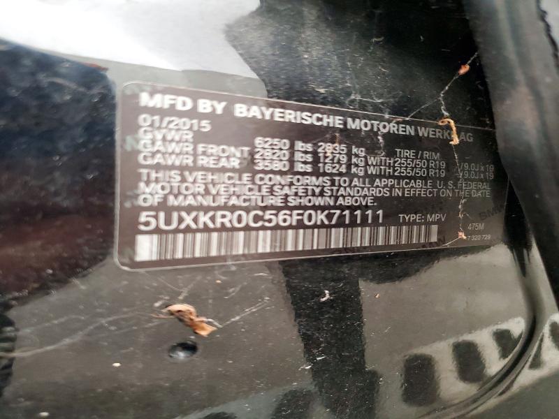 61330786 :رقم المزاد ، 5UXKR0C56F0K71111 vin ، 2015 Bmw X5 مزاد بيع