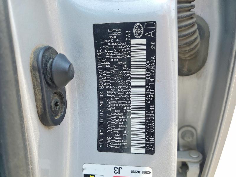 61732746 :رقم المزاد ، 2T1BU4EE6BC734997 vin ، 2011 Toyota Corolla مزاد بيع