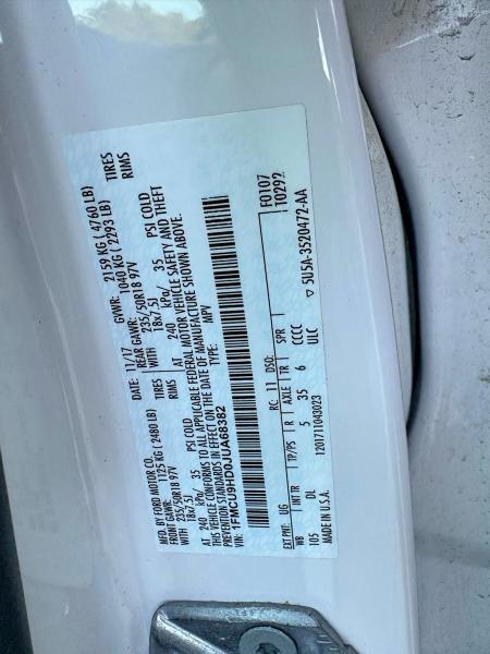 62356576 :رقم المزاد ، 1FMCU9HD0JUA68382 vin ، 2018 Ford Escape مزاد بيع