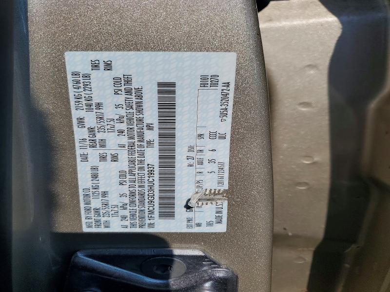 Продаж на аукціоні авто 2017 Ford Escape, vin: 1FMCU9GD3HUC19937, номер лоту: 60569346