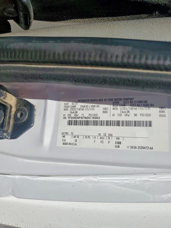 2022 Ford Econoline მანქანა იყიდება აუქციონზე, vin: 1FDXE4FN7NDC16062, აუქციონის ნომერი: 85990675